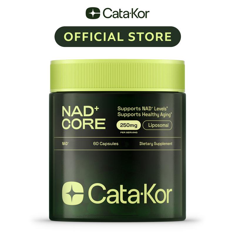 Cata-Kor NAD+ Core - NAD+ Supplement for Skin Aging Support, Energy, and Focus - 250mg per serving - 60 Count (30 Day Supply) - Vitamin & Wellness Supplements Dietary Healthcare Edible