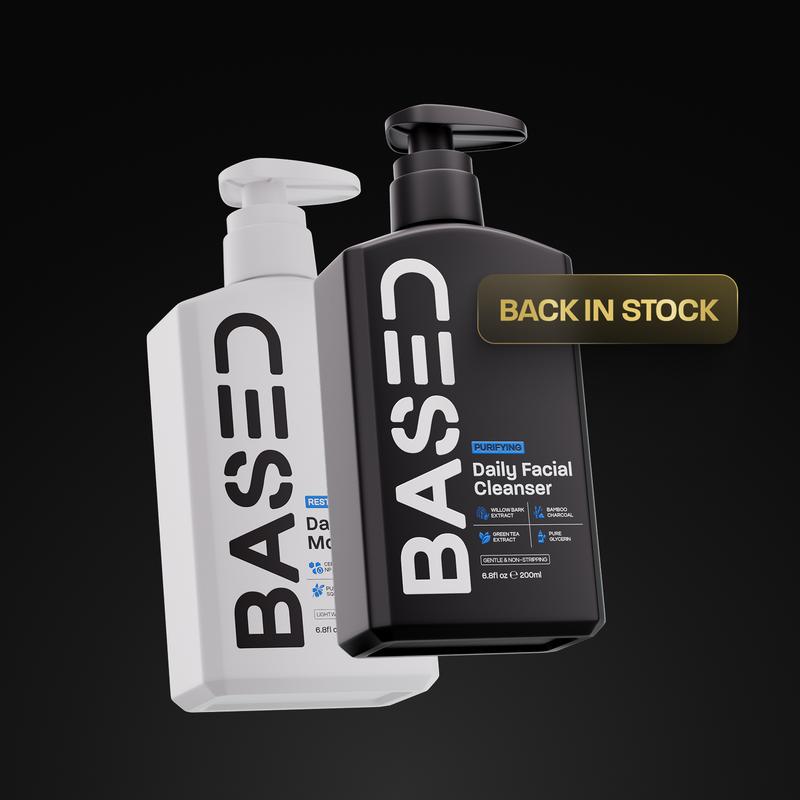 BASED Daily Skincare Duo | Purifying Face Wash + Restoring Moisturizer | Built For All Skin Types | Premium, Non-Toxic Ingredients | Hormone Safe â No Endocrine Disruptors