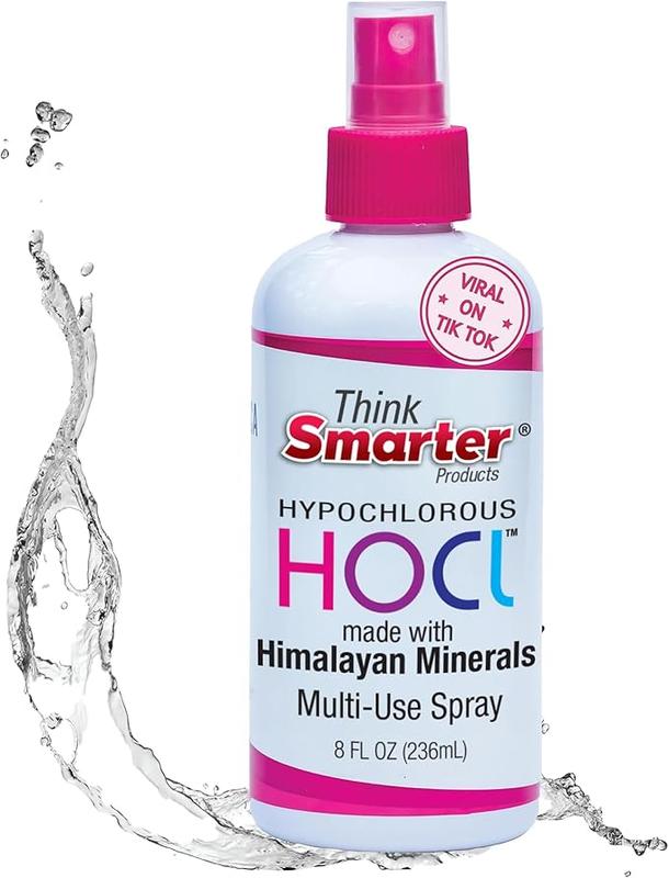 Think Smarter Products 8oz HOCl hypochlorous spray | multi-use spray with Himalayan minerals | fragrance-free daily spray