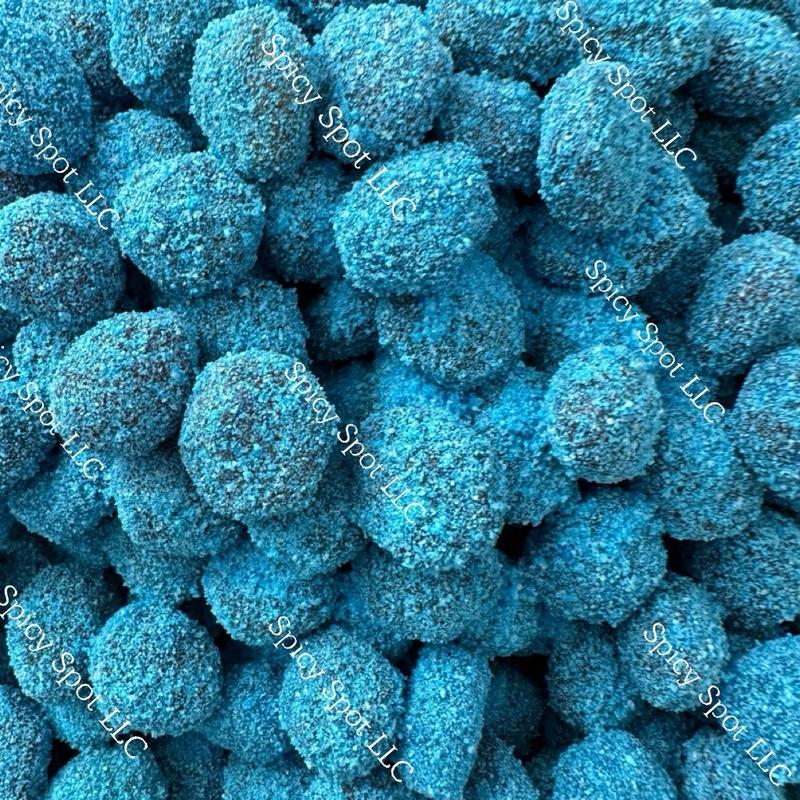 The Spicy Spot Blue Raspberry Sour Gushers Candy - Chewy Candy Snack - Sweet, Fruity Candies Bonbon Flavor