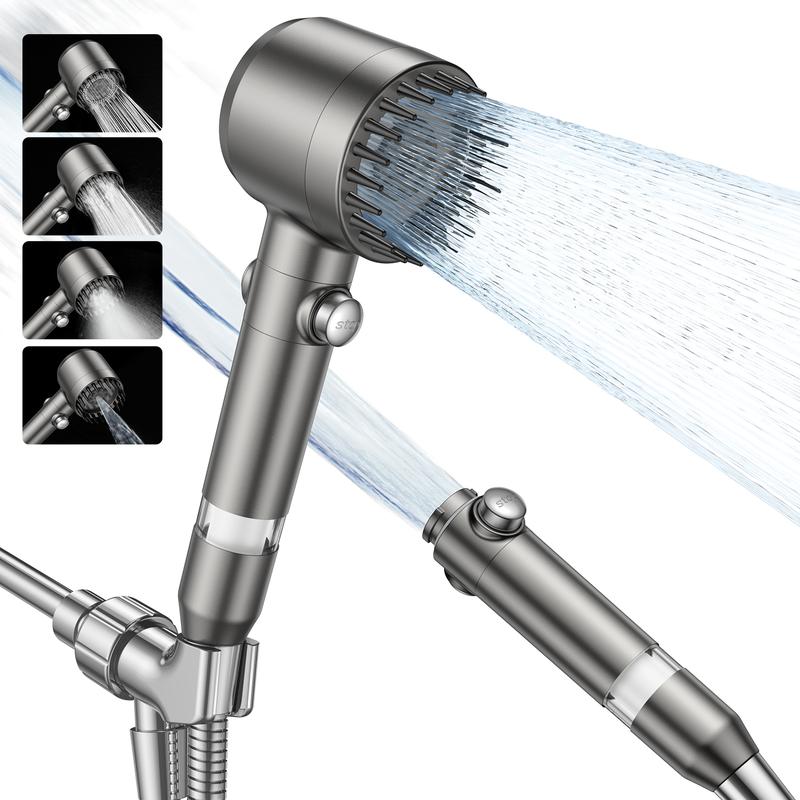 Jomst Handheld Filter Booster Shower Head, 4 Spray Modes, Hard Water Powerful Cleaning, Bathroom Shower Set
