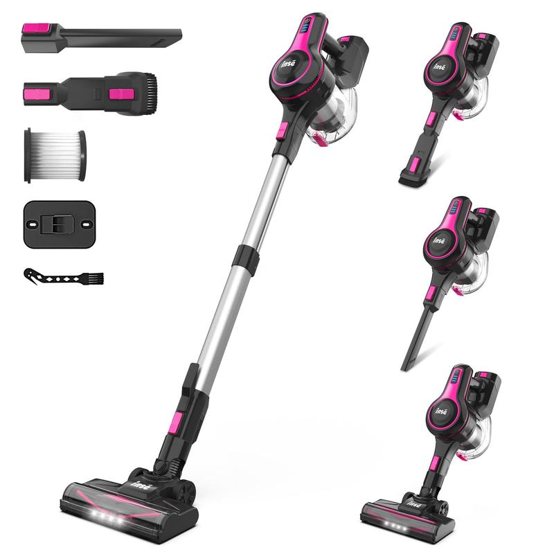 [TikTokShopBlackFriday] INSE 6-in-1 N5T Rechargeable Stick Cordless Vacuum Cleaner, 45mins Runtime, Decent Suction, Lightweight, Versatile for Hard Floors, Carpets Cleaner, Pet Hair Vacuum, Household Appliances - Cleaning Tool Christmas Gifts
