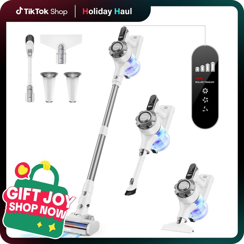 ã 2026 newly upgradedãTrucozie T350 cordless vacuum features an 8-in-1 lightweight design with up to 45 minutes of runtime and 33Kpa of powerful suction. This rechargeable cordless vacuum is ideal for carpets, tiles, pet hair, and hardwood floors.