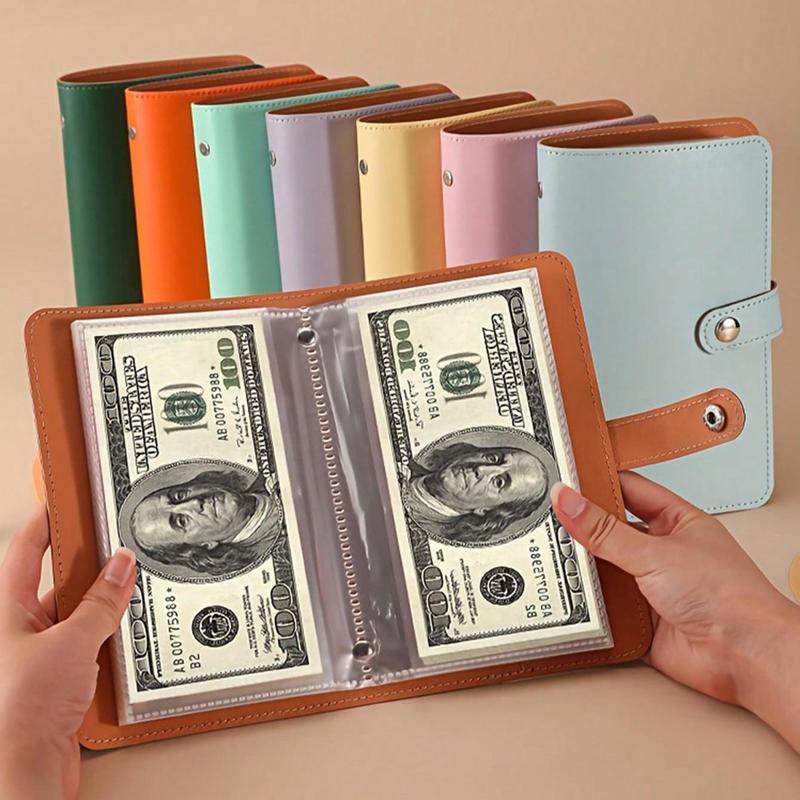 PU Wallet Organizer, Bill Organizer Planner, Holds Up to 100 Bills with Photo Slots plus Stamp and Card Storage, Notebook for Cash Storage #GLOBAL PICKS