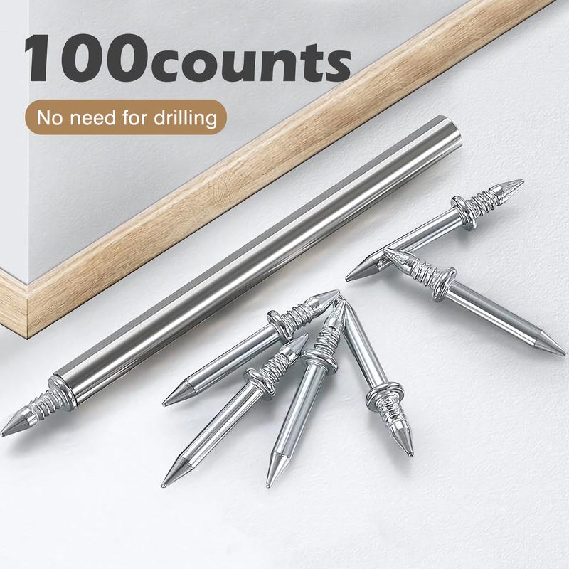 100 pieces of double-headed baseboard nails, seamless and traceless, specially designed for solid wood baseboards, invisible and safe screws.