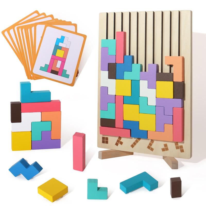 Wooden Stacking Interlocking Puzzle Toy (1 Set), Educational Stacking Game, Puzzles for Toddlers, Creative Puzzle, Montessori Educational Gift for Children, Montessori Puzzles Gift #GLOBAL PICKS