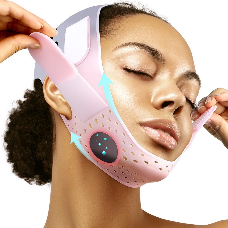 Spring Glow Up! JUSRON Double Chin Reducer V Line Face Lifting Tape Face Strap, Soft Silicone Chin Strap Face Shaper to Removing Double Chin for Women and Men Facial Pink1 tiktokshopspringglowup