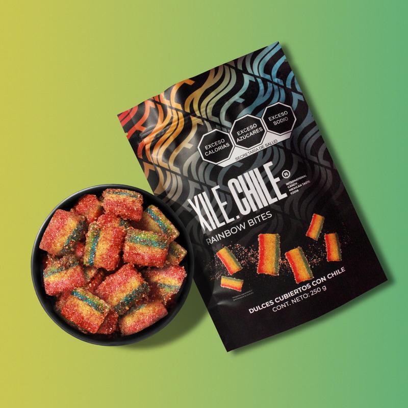 Xile Chile Rainbow Bites Dulces Cubiertos con Chile