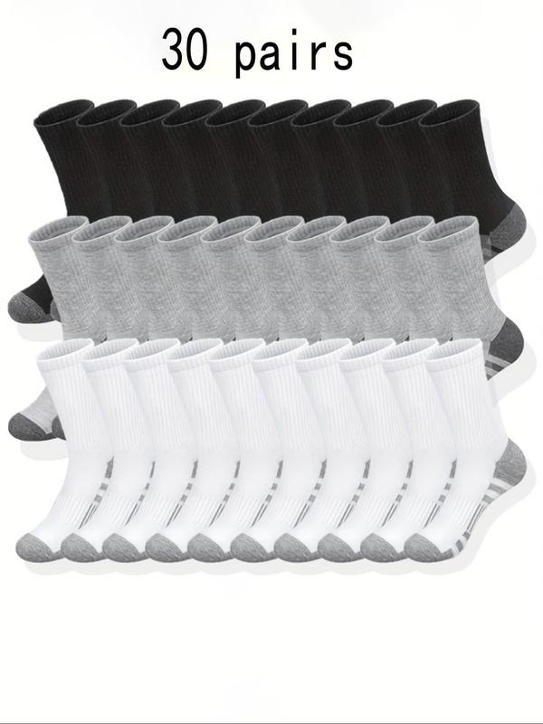 Men's Patchwork Crew Socks, Casual Comfortable Breathable and Soft Socks for Daily Wear, Multipack Knit Socks for All Seasons, Breathable Fabric Socks, Socks Pairs
