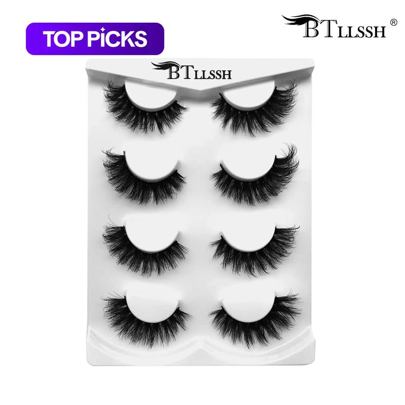 4 Pairs Volume Curl Cluster Lashes, Dense Curled False Eyelashes, 17mm Fluffy Thin Lashes, Lengthening Volumizing Lashes, Party Eye-Tail Extension, Eyelash Extensions, Non-Toxic Solid Form, No Flammable Liquid, Eyelash Clusters #GLOBAL PICKS