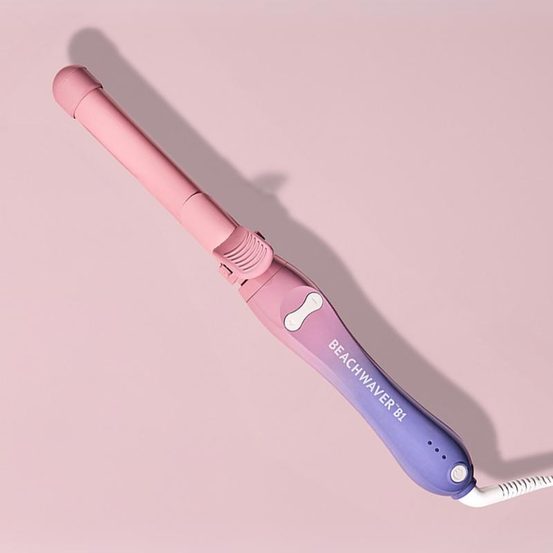 Beachwaver B1 Pink Sunset Rotating Curling Iron | Ceramic Barrel Smooths Frizz | Adjustable Heat up to 410°F