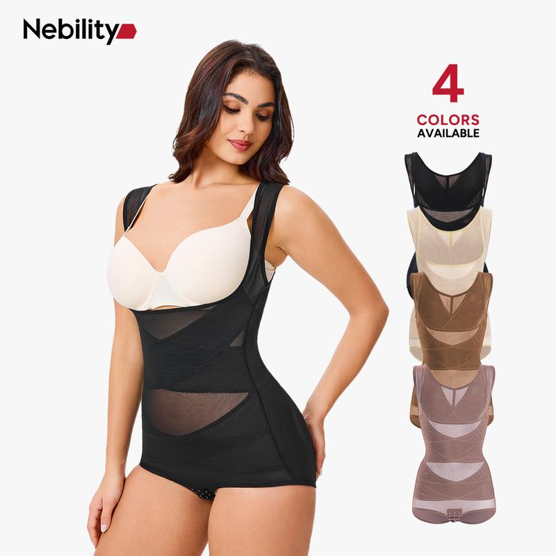 Nebility Shapewear Bodysuit | Mesh Breathable, Invisible Tummy Control | Women’s Everyday Comfortable Spandex Womenswear Basic