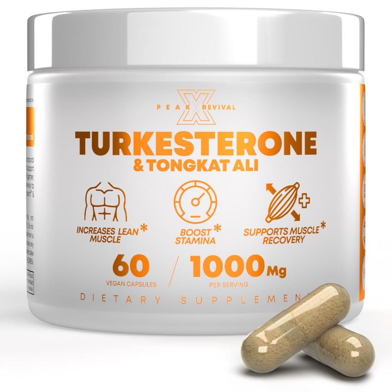 Peak Revival-X Turkesterone + Tongkat Ali + Colostrum â Testosterone, Muscle Growth & Energy Support â 60 Capsules