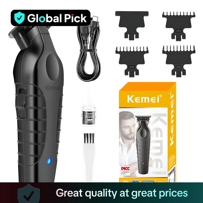 Kemei KM-2299 Professional Hair Trimmer, Cordless Detailer Barber Clipper with Zero-Gapped Blade, High Quality Trimmer, Battery Powered Trimmer #GLOBAL PICKS
