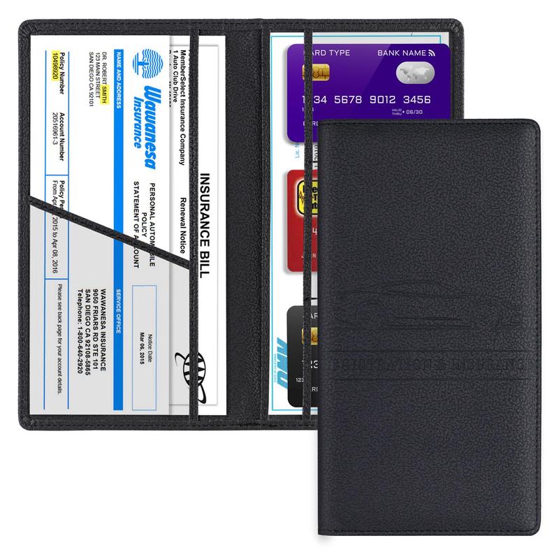 Car Registration & Insurance Card Holder for Summer, Magnetic Closure Vehicle Glove Box Organizer for Fall, Car Essential Document Wallet, Car Accessories for Women & Men Spring Gift, for Pokemon Cards Holder, Birthday Gifts