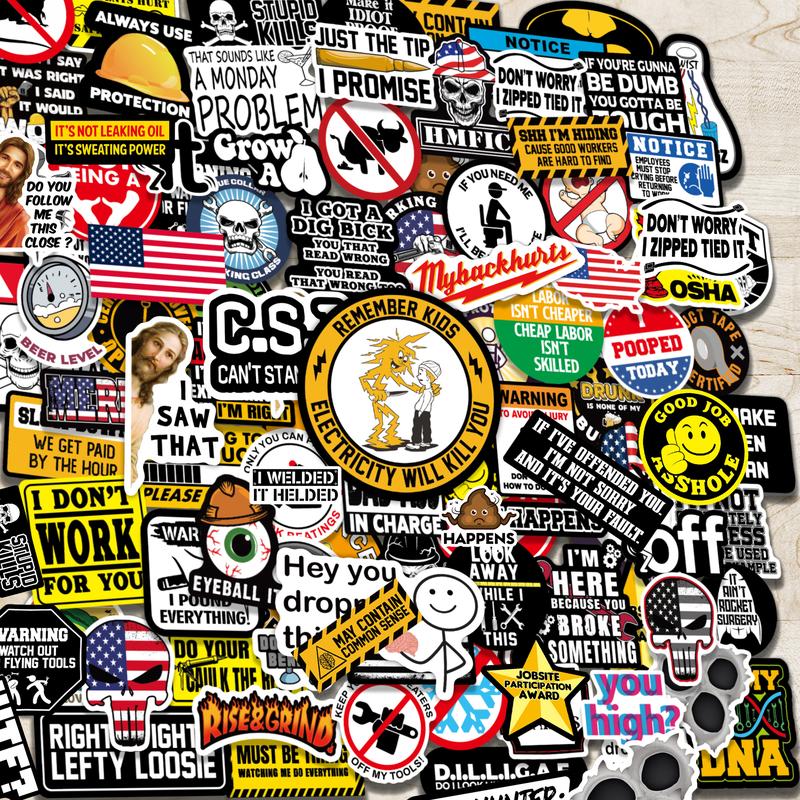 Hard Hat Stickers Pack - For Blue Collar Americans, Perfect for Helmets, Toolboxes... Stickers to Share with Co workers Vinyl Waterproof Decals