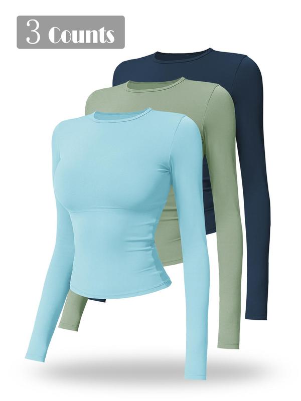 2026 New Fleece Long Sleeve Yoga Top, High Strength Fitness Wear, Pilates Running Sports Shirt, Sporty Style, Athletic Yoga Tops, Spring & Fall