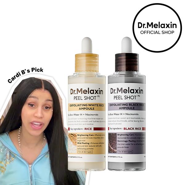 [Dr.Melaxin Official] Peel Shot Glow Rice Ampoule Duo - Peel Shot Gentle Exfoliator for Glowing, Smooth Skin | Blackhead Whitehead Care | Korean skincare