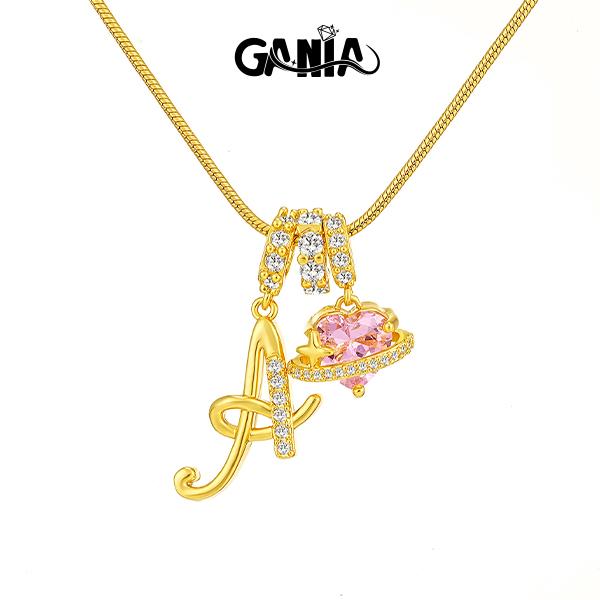 GANIA Art-designed personalized name letter necklace, free of allergenic ingredients, with adjustable size. It is an excellent Valentine's Day gift for women and girls.