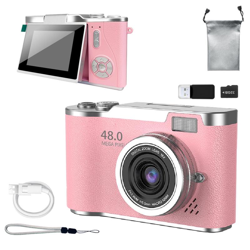 Foldable Screen Student Camera, 1 Count Retro CCD Card Machine, Entry-level Digital Camera, 1080P High Built-in Games & Filter Functions Camera, Mini, Digital Zoom Camera, Hybrid Viewfinder, Multiple Filters, Portable, HD Digital Camera