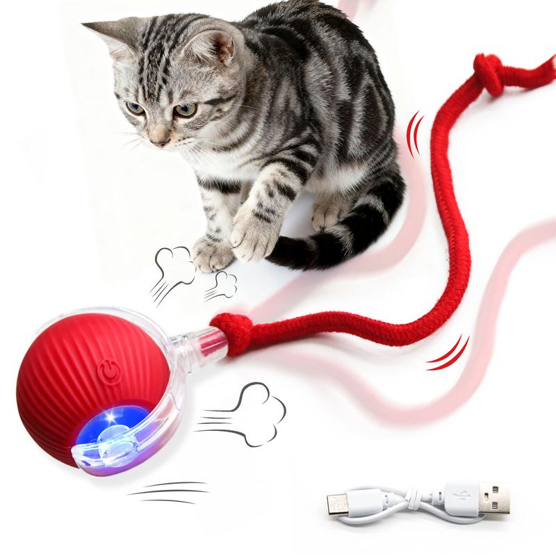 Cat & Dog Toy - Interactive USB Rechargeable  Ball Toy on Rug with Bird Chirping, Anti-Depression Fun Gift for Cats & Dogs