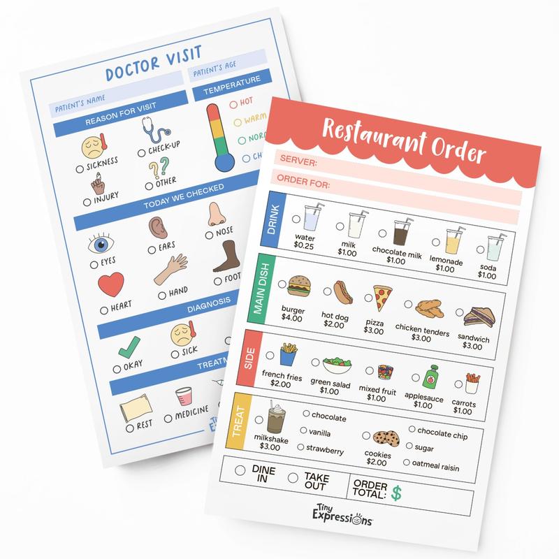 Tiny Expressions Pretend Play Notepads for Kids - Imaginative Activity Pads - Preschool, Kindergarten & Homeschool Learning Materials