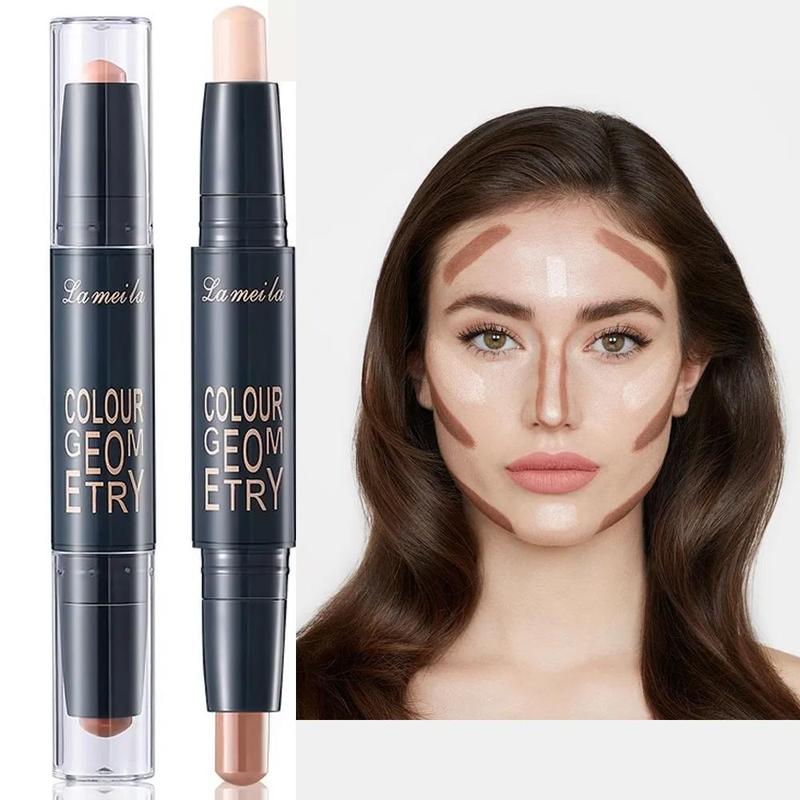 New Cream Stick 2 in 1 Contouring Sticks, Bronzer Contour, Creamy Face Shaping Stick with Light Texture Highlighter for Women Face Primer Base