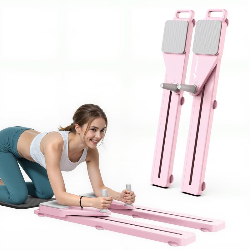 Merach Multi-functional Ab Exercise Board, Foldable Home Pilates Reformer with Knee Mat, Timer & Resistance Bands, Abdominal & Core Strength Training with Full-Body Toning Support, Abs Workout Equipment for Home Gym Summervibes