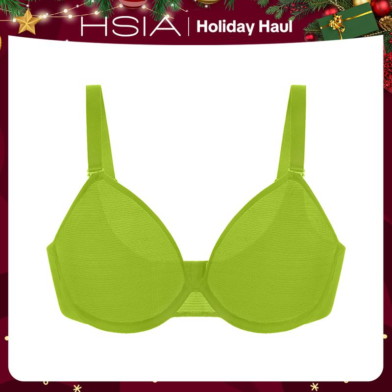 HSIA Seraphina Air Light Breathable Sheer Mesh Plus Size Summer Unlined Minimizer Full Coverage Bra Underwire Support Non Padded Bra Lightweight Convertible Multiway Convertible Multiway 5-Way Wear Detachable Straps Comfort Everyday Sexy Womenswear