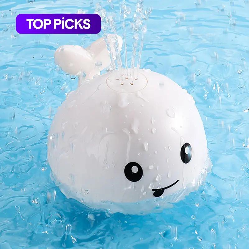 Electric Mini Whale Water Toy with Colorful Lights, Requires 3 AAA Batteries (Not Included), Unisex Bathing Shower Water Fun for Kids #GLOBAL PICKS
