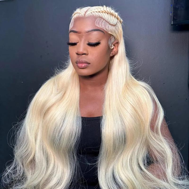 Hot Star 613 Blonde and Neon Red Straight and Body Wave HD Transparent 13x6 Lace Front Human Hair Wigs for Women Glueless Brazilian hair Lace Frontal PrePlucked Wig