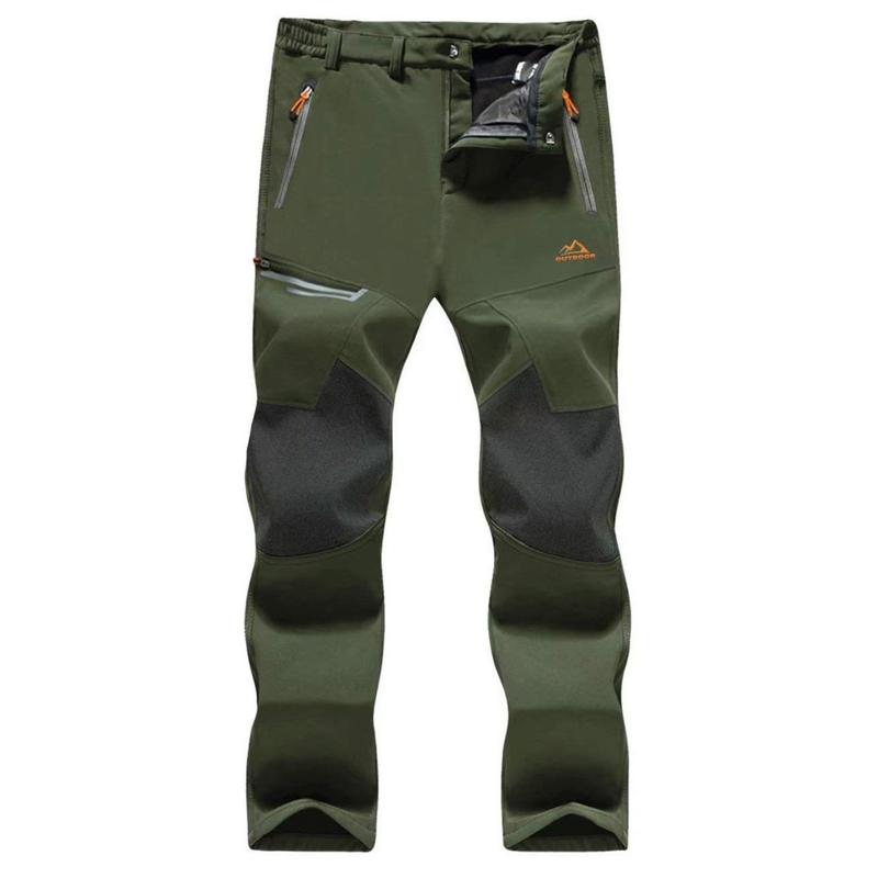 MAGCOMSEN Men's Winter Pants Fleece Lined Ski Snow Pants Water Resistant 4 Zip Pockets Outdoor Work Pants FallFreshness Outdoorfun