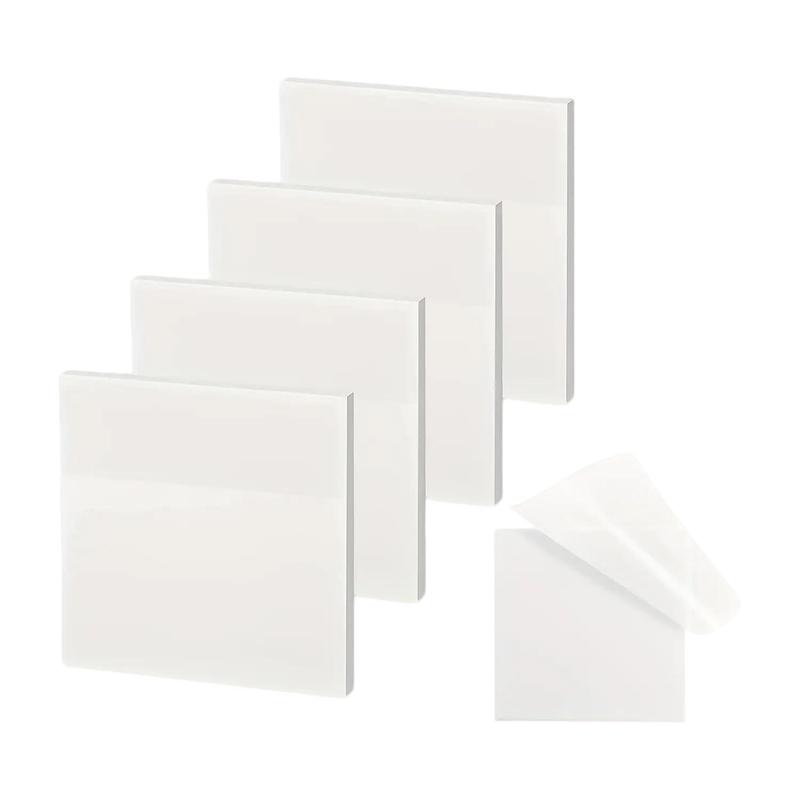 Transparent Sticky Note Pad, 50sheets Clear Square Sticky Labels Memo Pads, Stationery Kit Sticky Note Pads, Office Stationery & Supplies, Halloween Gift, Popular Items, Teenage Girl Gifts, Adhesive Stickers