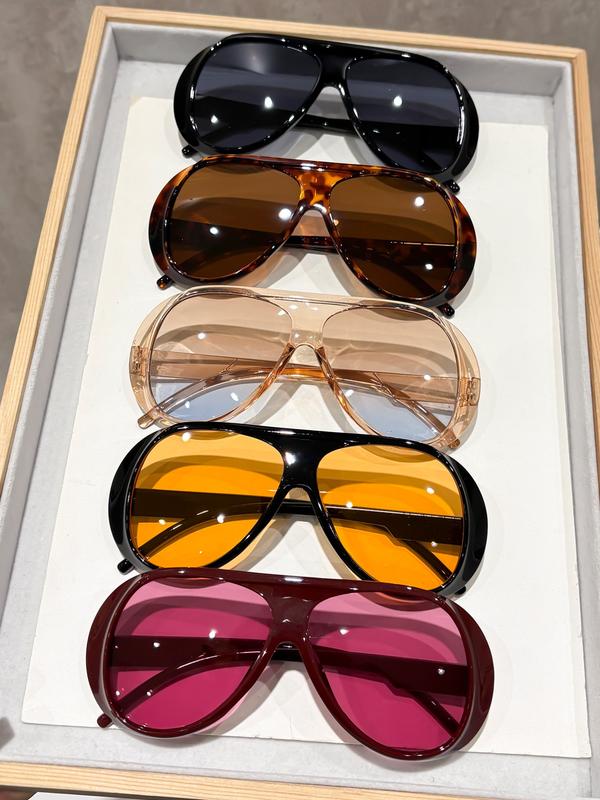 5 Pairs Y2K Street Style Women's Plastic, Trendy Casual Leopard Pattern Sunglasses, Perfect for Beach Vacations, Driving and Night Out, Stylish Accessories for Every Occasion, Summer Trendy Sunglasses