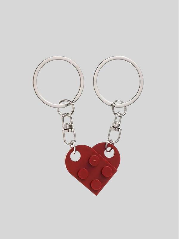 Cute Heart Design Keychain, Geometric Decor Keychain for Men & Women, Gift for Birthday Party, Keychain Kawaii, Trendy Cute Keychain