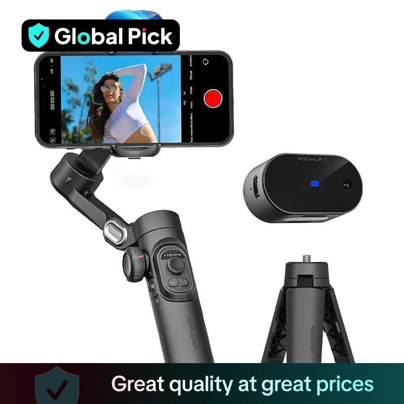 Global Pick AOCHUAN 3-axis Phone Stabilizer, Anti-shake Handheld Stabilizer, Multifunctional Vlog Shooting Bracket, 360 Degree Rotatable Phone Gimbal for Huawei & Apple, Camera