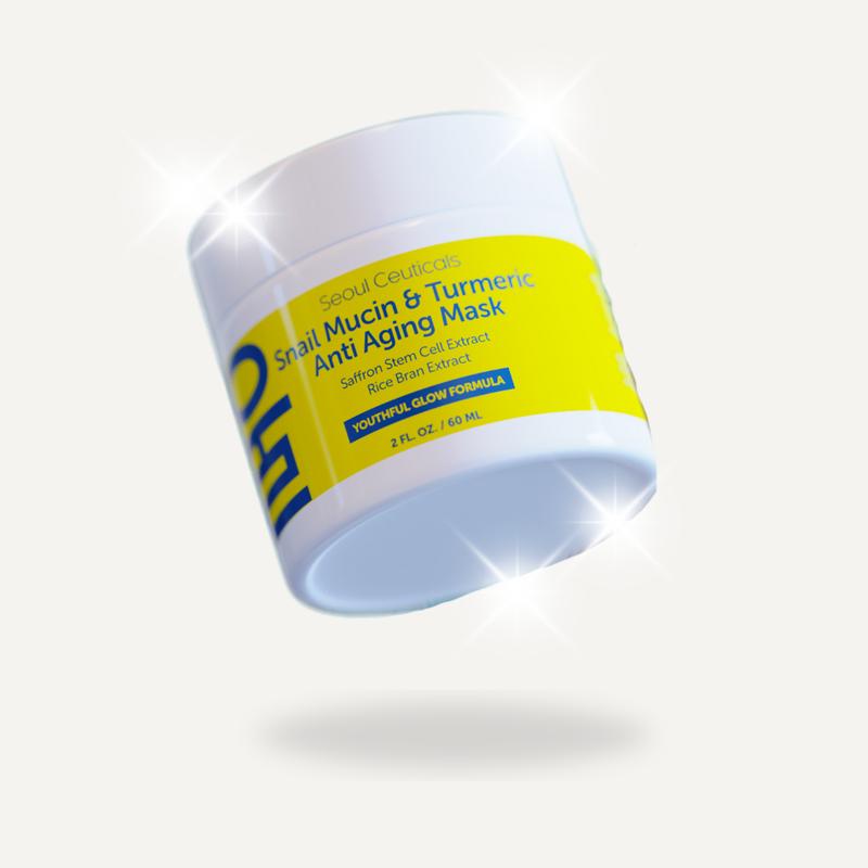 Snail Mucin & Turmeric Anti-Aging Face Mask  - Moisturizing Cream for Dry, Sensitive Skin - Nourishing and Soothing Korean Skincare