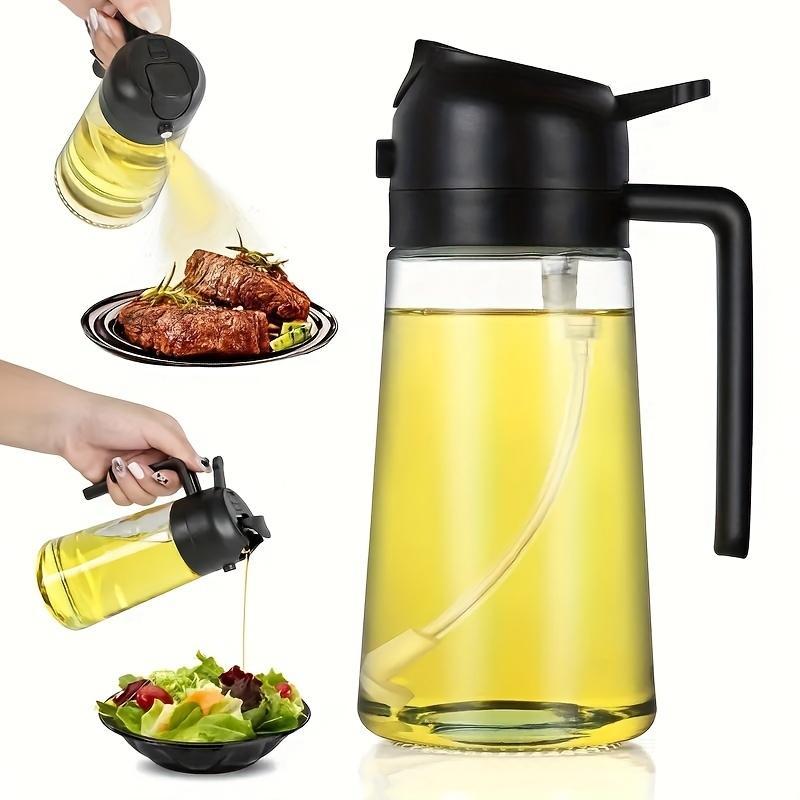 470ml Oil Sprayer Bottle, Bottle Original, Household Oil Dispenser, Automatic Opening & Closing Oil Sprayer Bottle, Kitchen Accessories, 2024 Kitchen Gadgets