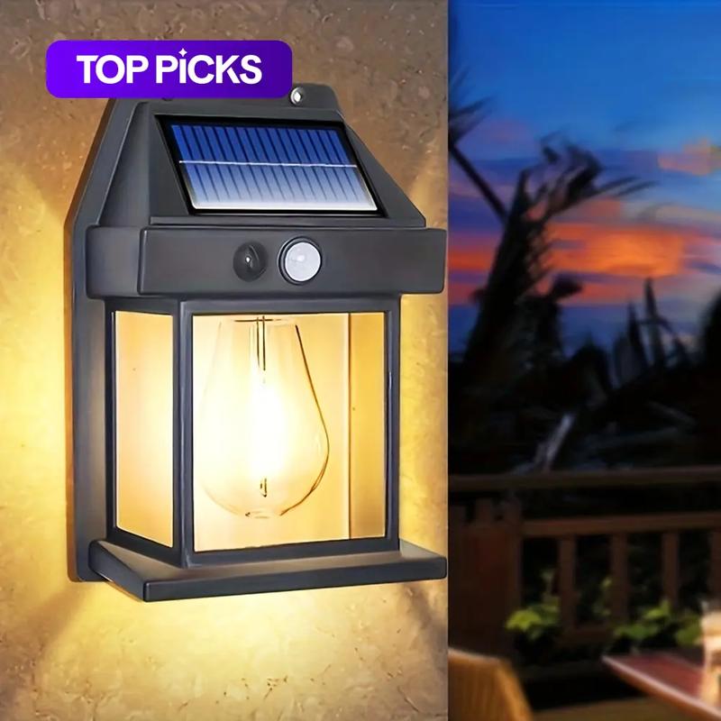 Solar Powered Outdoor Wall Light, Waterproof LED Wall Light 3 Lighting Modes, Energy Saving Night Light For Garden & Patio, Solar Outdoor Lights (1 Count)