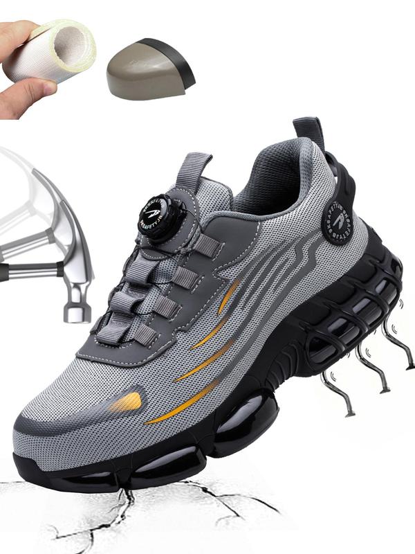 Men's Steel Toe Work Shoes, Work Safety Shoes, Construction Footwear, Casual Comfortable Breathable Anti-Smash and Anti-Puncture Shoes, Fashionable Non-Slip Shoes for Outdoor Hiking