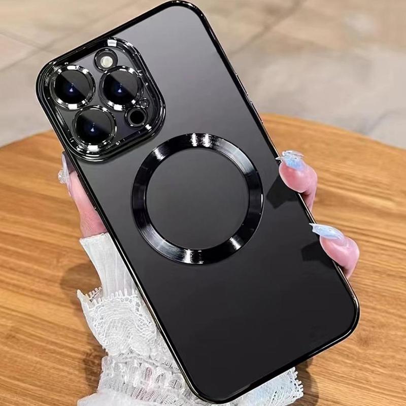 Magnetic Phone Case, 1 Piece Anti-fall Shockproof Mobile Phone Protective Cover, Durable Phone Cases For iPhone X Series 8P 11 12 13 14 15 Pro Max Case iPhone 15 14 Plus Cases, Unique Cellphone Cases, Smartphone Casing