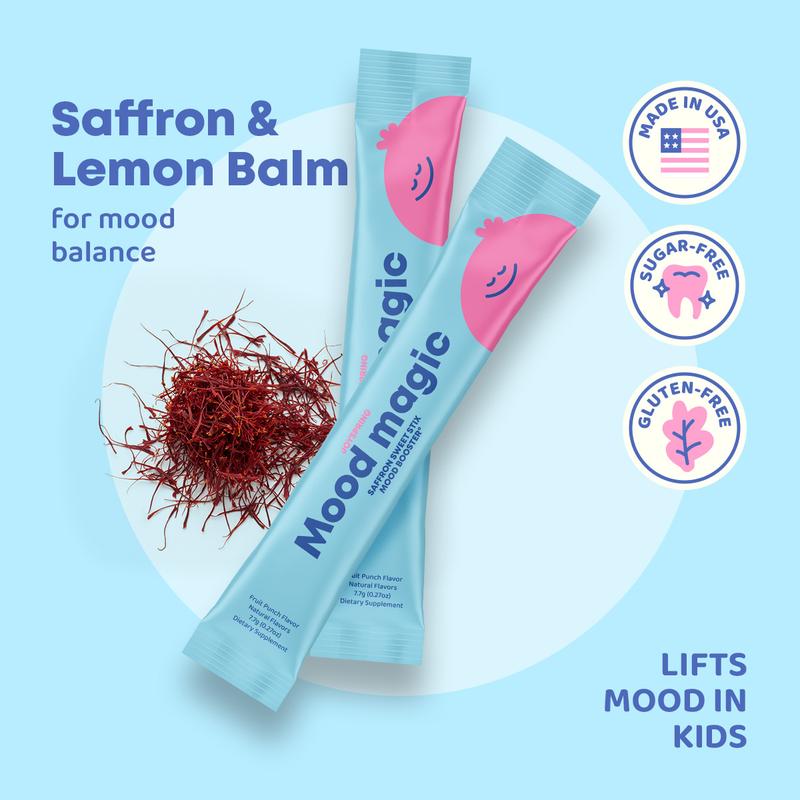 JoySpring Mood Saffron Natural Pixie Stick 25 Pack – Saffron Supplement | Unprocessed Mood Booster Support, Emotional Balance, Stress Relief, and Mental Clarity