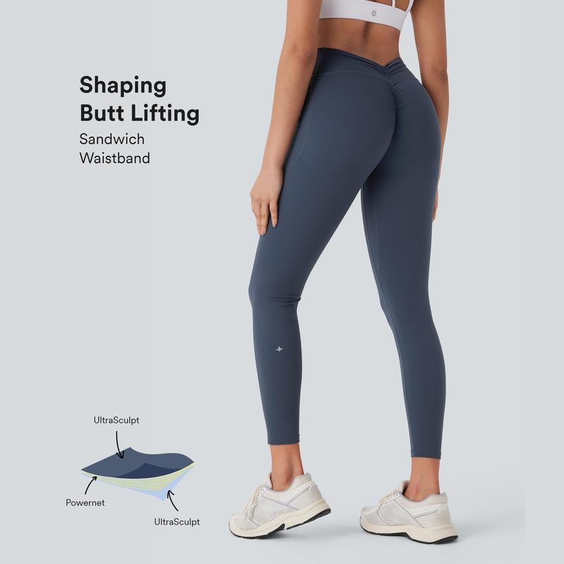 Halara UltraSculpt High Waisted Tummy Control Butt Lifting Ruched Pocket Shaping Yoga Leggings