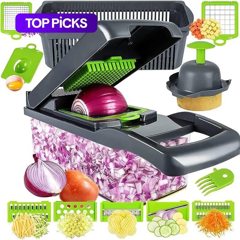 15-in-1 Multifunctional Vegetable Chopper, Durable Vegetable Slicer, Vegetable Cutter, Garlic Chopper, Onion and Potato Grater, Kitchen Shredder, Kitchen Accessories, Veggie Chopper, Fruit and Vegetable Slicer #GLOBAL PICKS