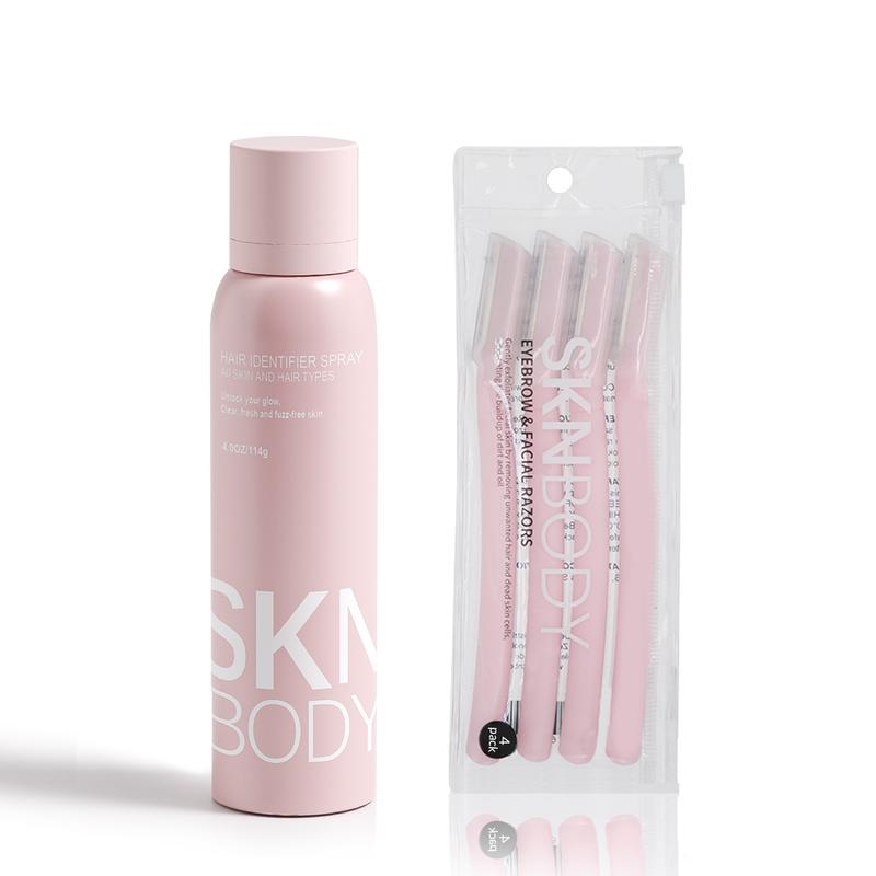 SKNBODY Hair Identifier Spray & Dermaplaning Razor Set â Facial Hair Removal Kit for Peach Fuzz, Smooth & Radiant Skin, Gentle Face Spray, Comfort Cosmetic Body Care