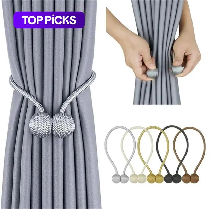 Magnetic Curtain Tieback, 2 Counts Modern & Simple Curtain Tiebacks, Window Curtain Tieback, Home Decor for Living Room & Bedroom, Window Decoration Supplies, Interior Decoration Accessories #GLOBAL PICKS