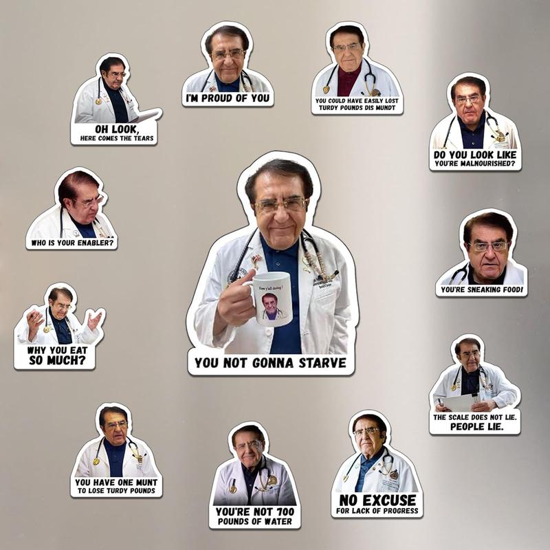 Doctor Phrase Pattern Magnet, 12pcs/set Funny Fridge Magnet, Room Decor Adults Inspirational Refrigerator Magnet for Diet Control, Home Decor, Room Decor