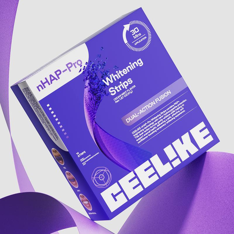 ãCEELIKEã Purple Teeth Whitening Strips  With Free Cheek Retractor - 7/21 Whitening Sessions -Nano-Hydroxyapatite Safe for Enamel - Non Sensitive Teeth Whitening - Peroxide-Free