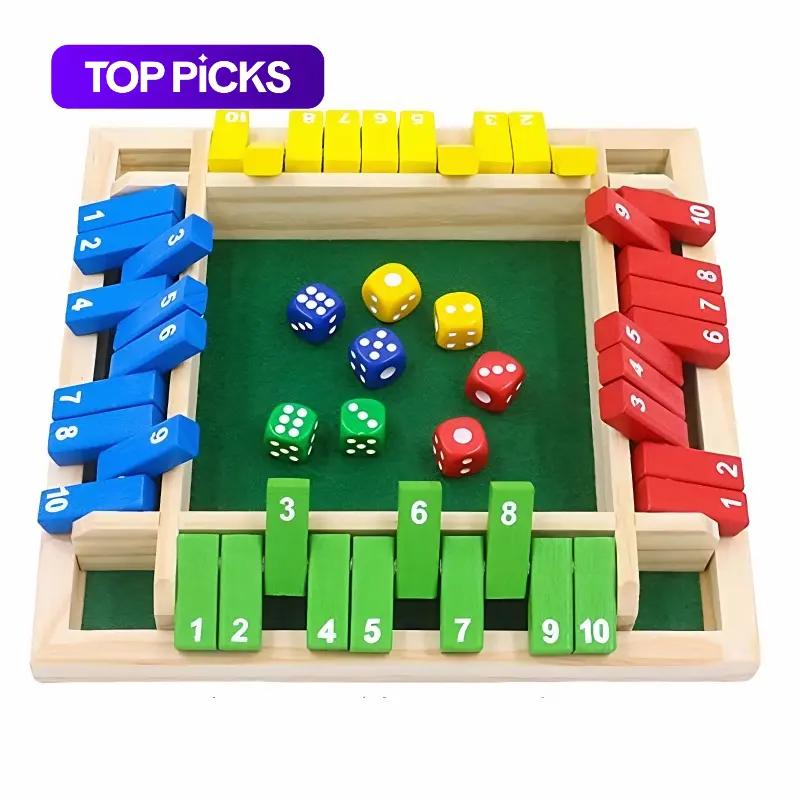 Wooden Dice Board Game Blocks for Up to 4 Players, Classic Family Strategy Game, Family Fun Game, Developing Skills Game, Board Family Games #GLOBAL PICKS
