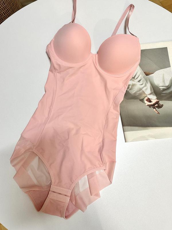 Slimming Bodysuit with Bra, Adjustable Straps and Hook Closure, Lightweight Shaping Underwear for Women, Perfect for Evening Gowns, Shapewear